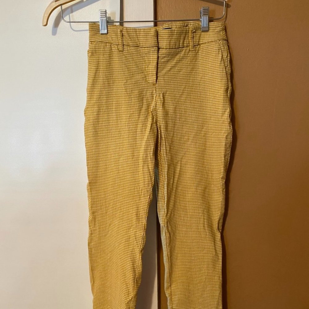Adrienne Vittandini yellow houndstooth pants